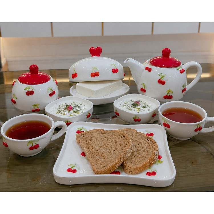 سرویس صبحانه خوری آلبالویی برجسته