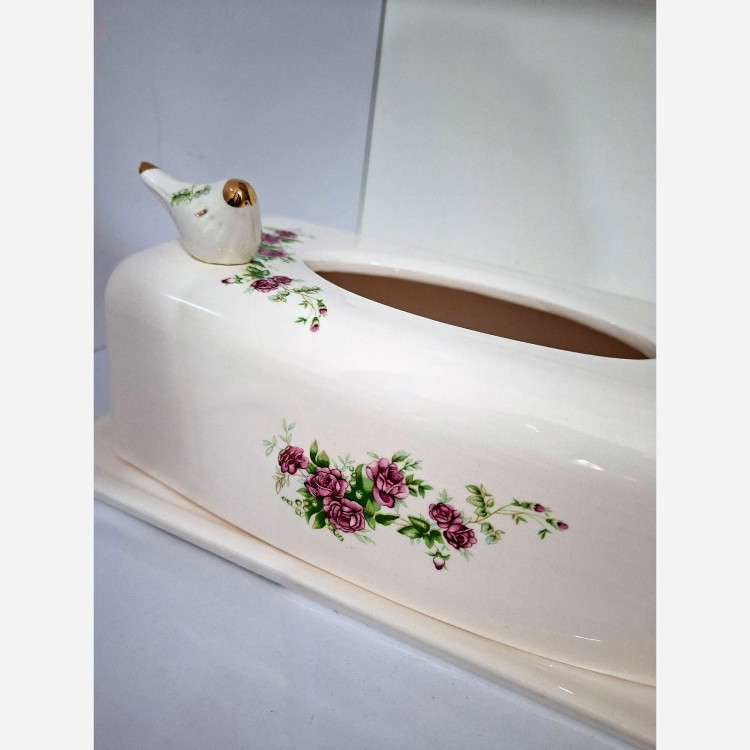 جا دستمال کاغذی گل سرخی ( پس کرایه ) (ضمانت ارسال )