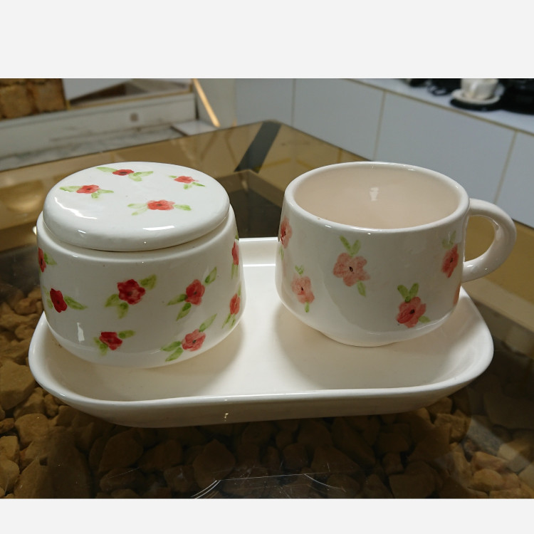 ست چای خوری سرامیکی / قندان و فنجان(پس کرایه)