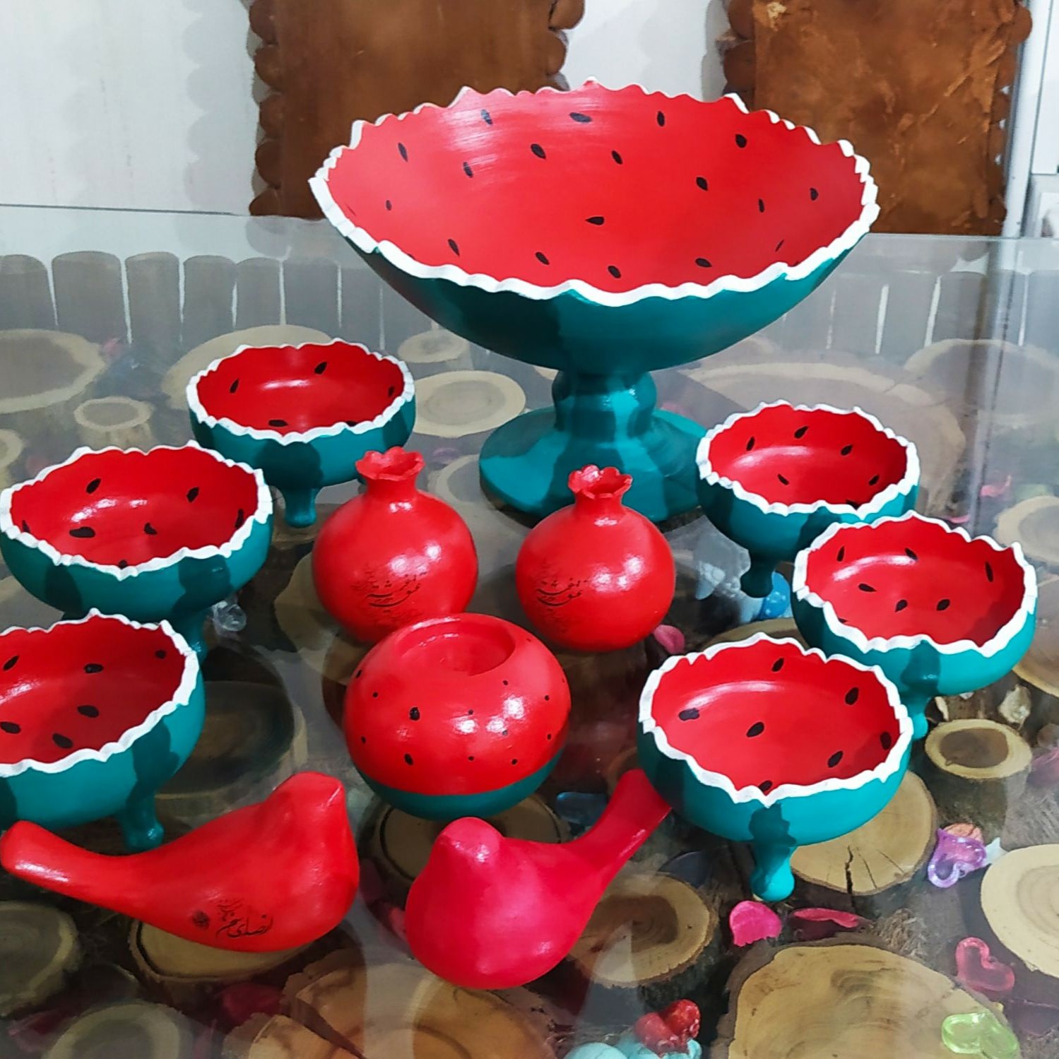 ست یلدا (پیاله ها ساده میباشد) (پس کرایه)