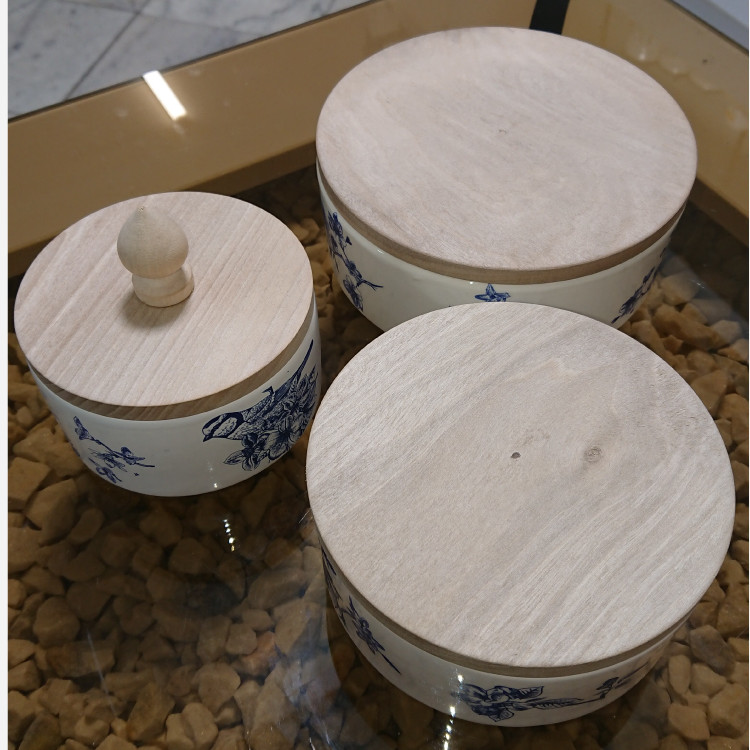 ست شکلات خوری کندی درب چوب (ست سه عددی)